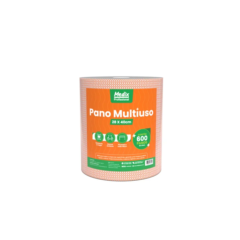 Rolo De Pano Laranja 35 g 28 Cm X 240 M c/ 600 Medix