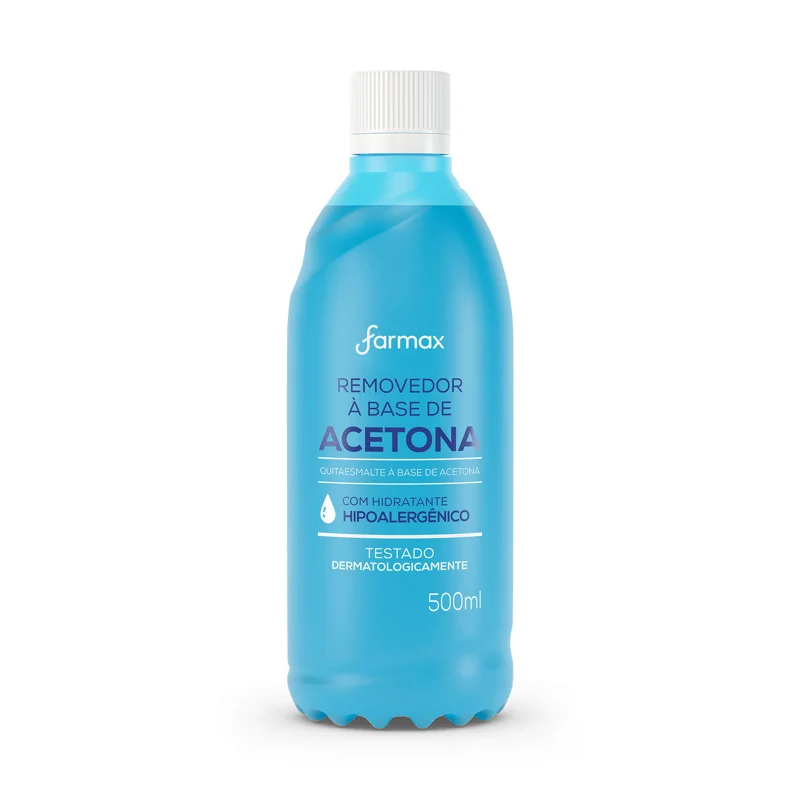 Removedor De Esmalte c/ Acetona 500ml Farmax
