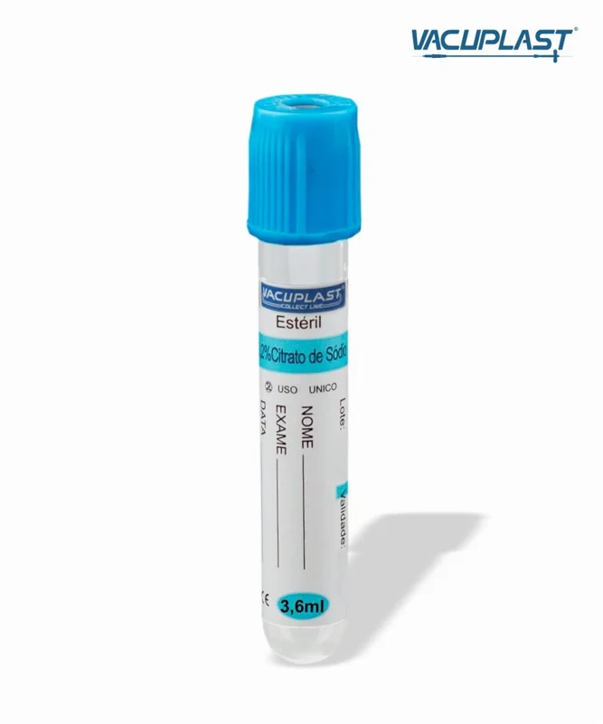 Tubo c/ Citrato De Sodio 3,6 ml Tampa Azul Cral