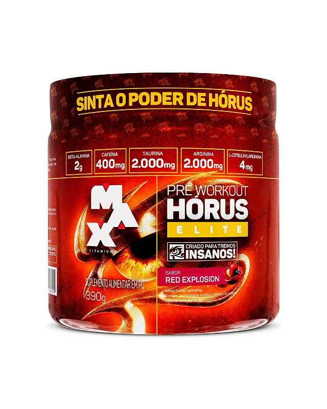Pre-Treino Horus Elite Frutas Vermelhas 390G Max Titanium