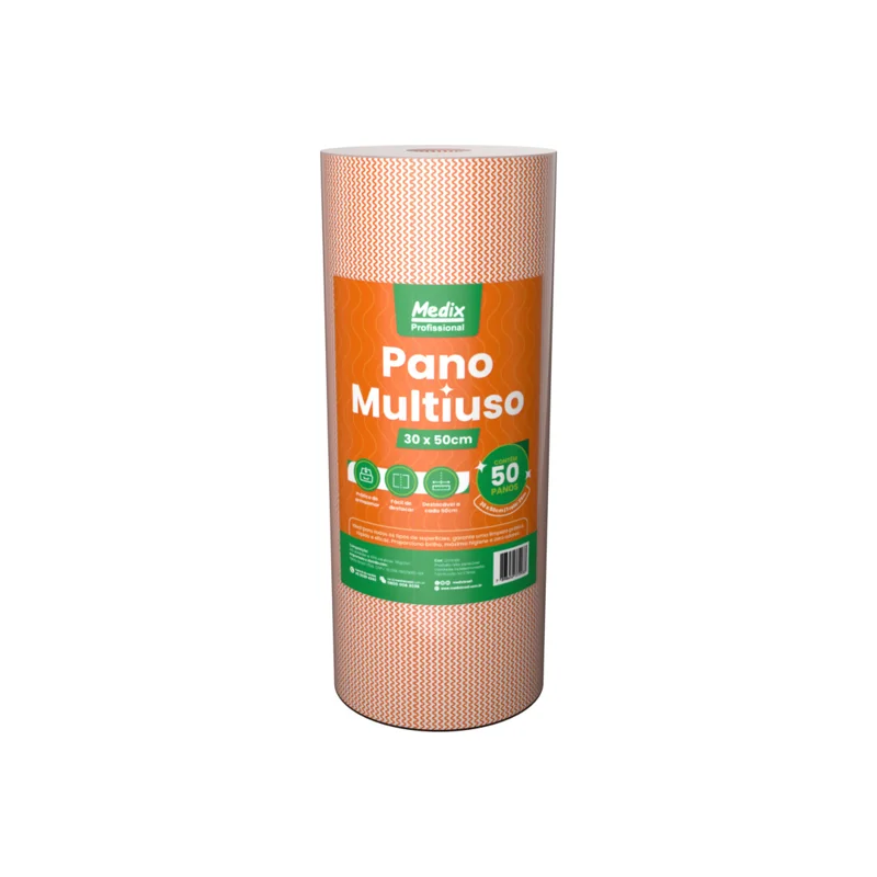Rolo De Pano Laranja Mini 35 Gr 30 cm X 25 m c/50 Medix