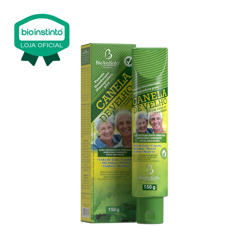 Pomada Desodorante Massageadora Para Canela De Velho Com Sebo De Carneiro 150g Bio Instinto