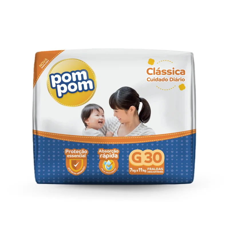 Fralda Pediatrica g Classica Economica - Pompom