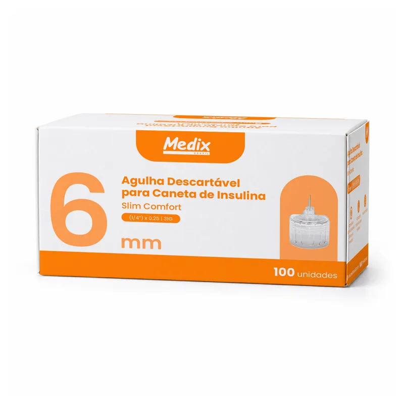 Agulha P/ Caneta De Insulina 31g 6Mm Laranja Medix