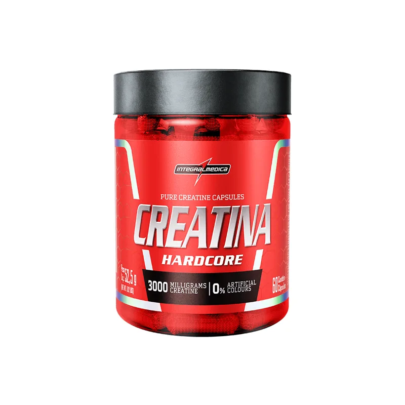 Creatina 100% Pura Hardcore 60 Cápsulas
