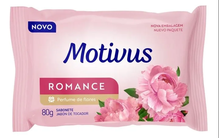 Sabonete Barra Romance Rosa 80g Motivus