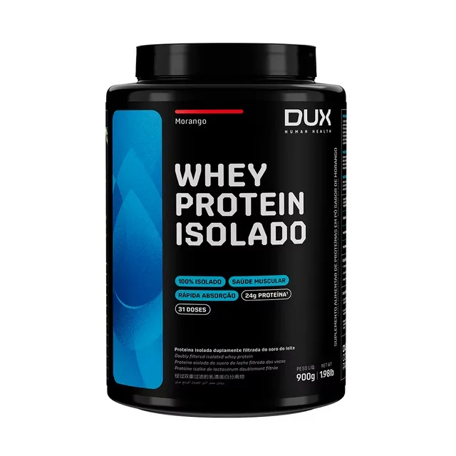 Whey Protein Isolado Pote 900g Morango