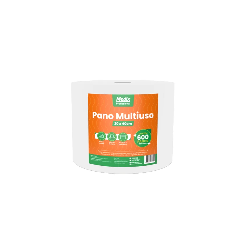 Rolo De Pano Branco 35 g 20 Cm X 240 M c/ 600 Medix