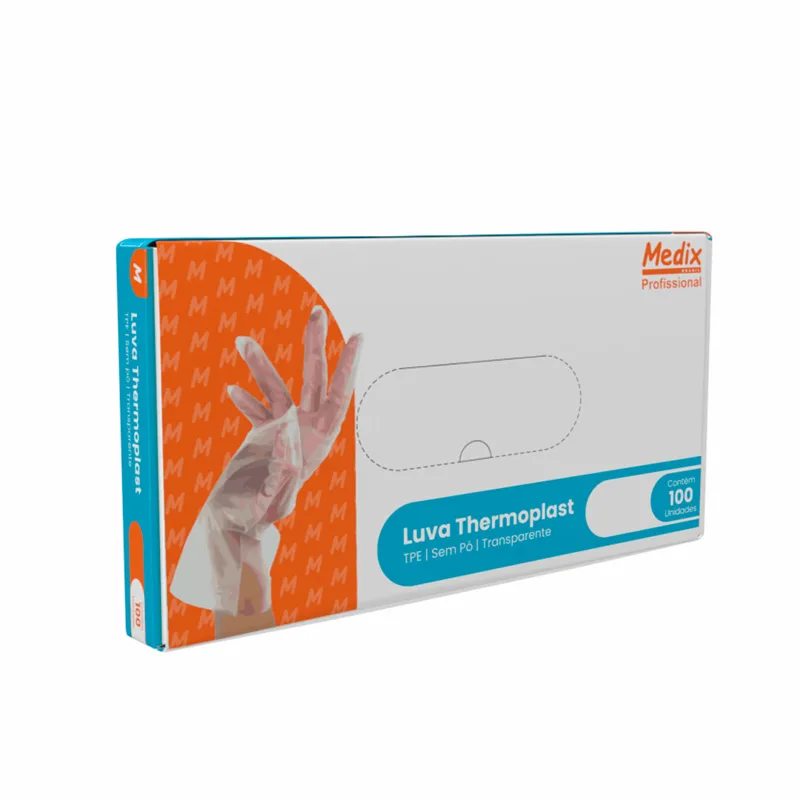 Luva Thermoplast s/Po Tam M c/100 Medix