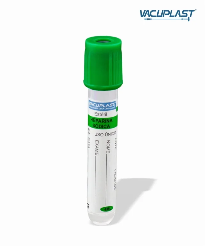 Tubo c/ Heparina 4ml Tampa Verde Vidro c/100 Cral
