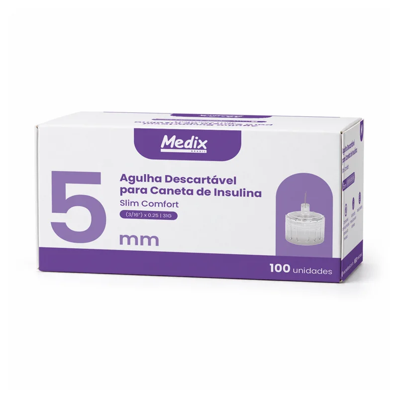 Agulha P/ Caneta De Insulina 31G 5mm Roxo Medix